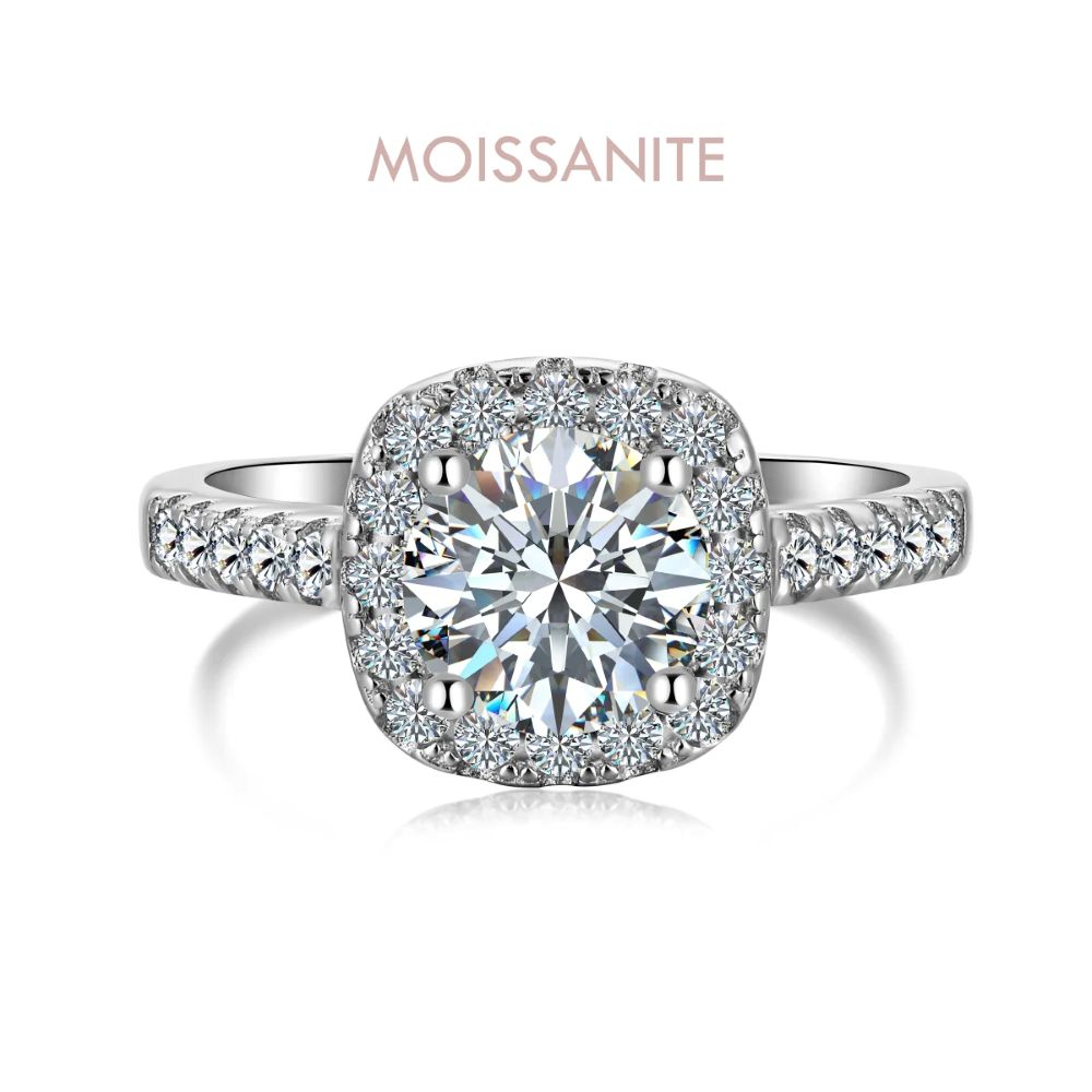 Anello Almira Gioielli taglio quadrato con Moissanite