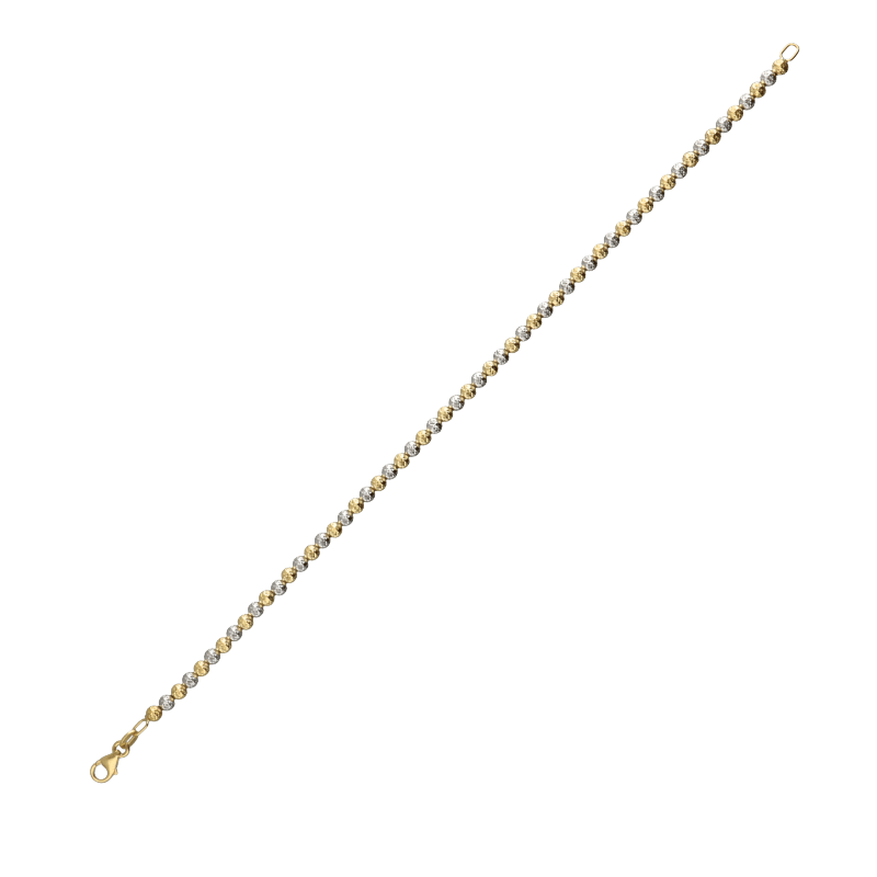 Bracciale Oro 18 kt Donna a sfere gialle e bianche diamantate
