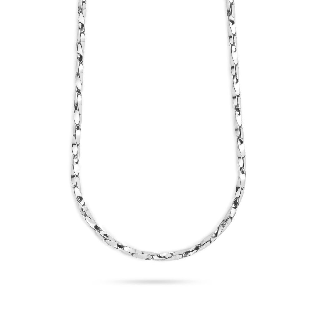 Collana Boccadamo a maglia quadrata ritorta in argento