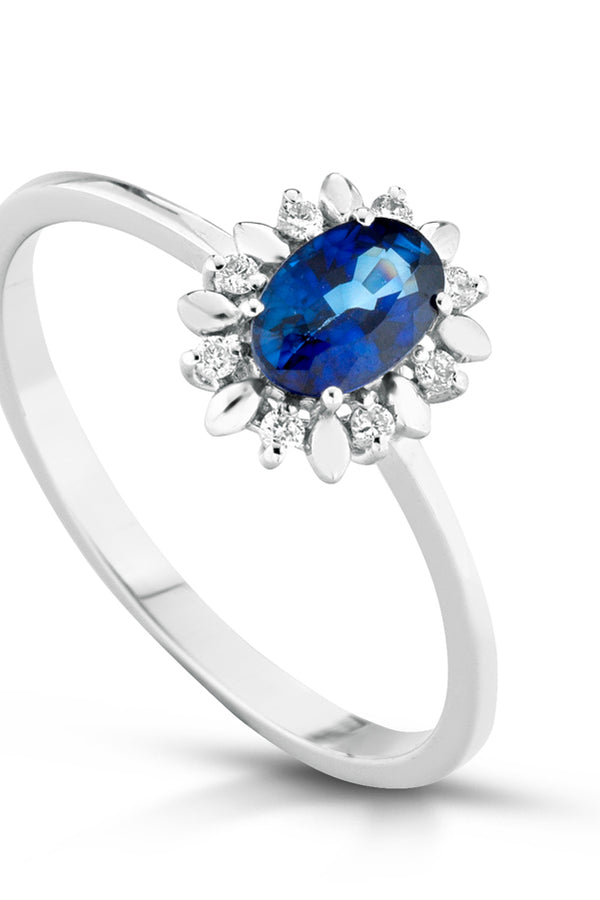 Anello Pg Gioielli Zaffiro e diamanti ct 0.055 + 0.60 zaff