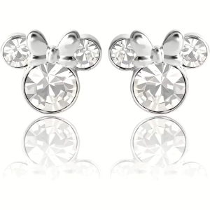 Orecchini Disney Minnie Mouse Cristalli Bianchi