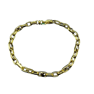 Bracciale Oro 18kt Uomo Maglia tubolare vuota dorata
