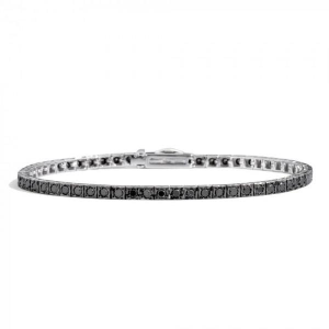 Bracciale ReCarlo tennis con diamanti neri