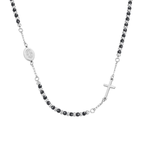 Collana Luca Barra Rosario uomo girocollo ematite