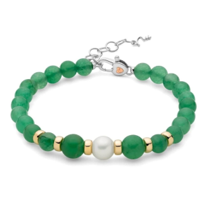 Bracciale Miluna I Segreti della Natura  Quarzo Avventurina Colore Verde e Perla