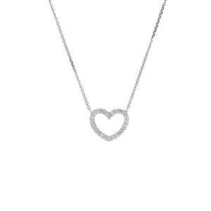 Collana I Gold cuore con zirconi bianchi oro 9kt