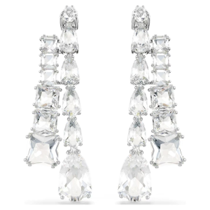 Orecchini Swarovski Matrix pendenti Bianchi Placcati rodio