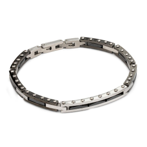 Bracciale Boccadamo in acciaio con ceramica nera
