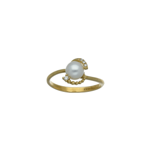 Anello Oro 18 kt Donna Perla e Zirconi bianchi