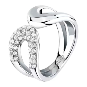 Anello Morellato Design fascia argentata con cristalli mis16