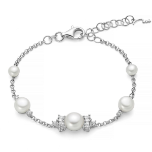 Bracciale Miluna Andromeda con perle Oriente e topazi bianchi