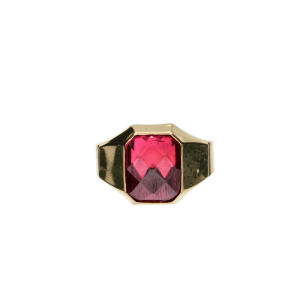 Anello Oro 18 kt Uomo Chevalier Zirkone Rosso