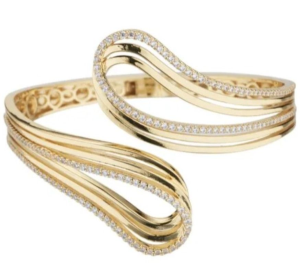 Bracciale Sovrani Rigido dorato con zirconi
