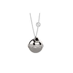 Collana Nanan chiama angeli Ottone Cuori Strass Argento