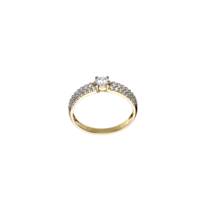 Anello Oro 18 kt Donna giallo Solitario con Discesina