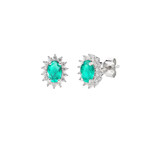 Orecchini  Amen Mini Royal Lady con Zircone Verde Acqua