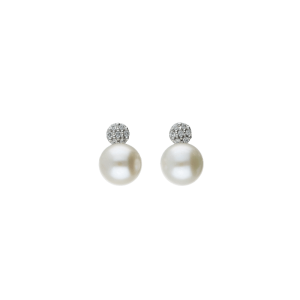 Orecchini Oro 18 kt Donna Perla e Zirconi