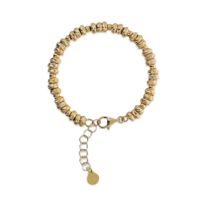 Bracciale Etrusca Gioielli con Rondelle Martellate e Sfere Lucide