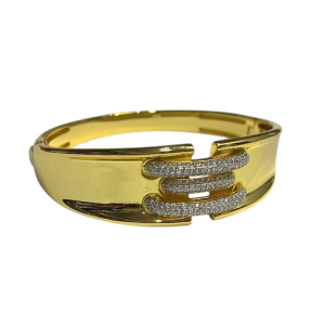 Bracciale Sovrani rigido ottone dorato e zirconi