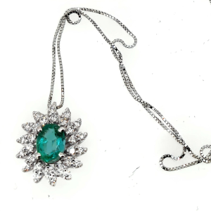 Collana Agemina Smeraldo e Diamanti