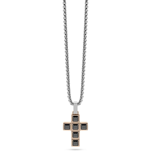 Collana Liu Jo in acciaio rosè gold e pietre nere