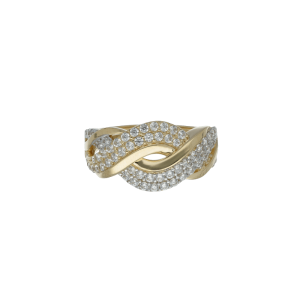 Anello Oro 18 kt Donna giallo con zirconi a fascia