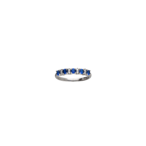 Anello Oro 18 kt Donna riviera con zirconi blu e bianchi