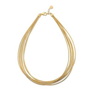 Collana Multifilo Maglia Tubogas Placcata Oro 18Kt