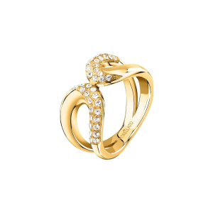 Anello Morellato Design fascia dorata con cristalli mis16