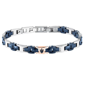 Bracciale Maserati Acciaio e Ceramica Blu