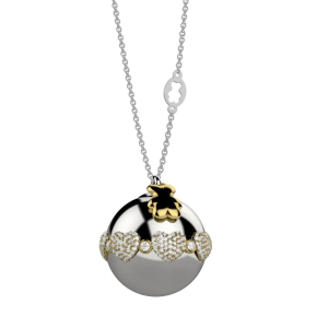 Collana Nanan chiama angeli Ottone Cuori Strass Dorato
