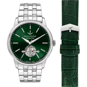 Orologio Lucien Rochat Iconic 42mm Auto Green Silver Set