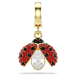 Charm Swarovski Idyllia Coccinella Rossa, Placcato color oro