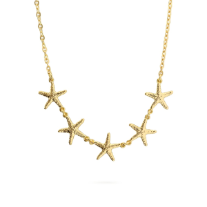 Collana Etrusca Gioielli Girocollo Nereide con Stelle di Mare Martellate