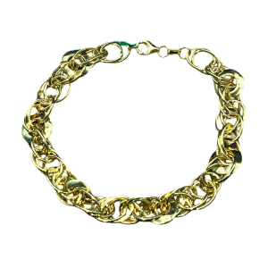 Bracciale Oro 18kt Donna oro giallo semivuoto con anelli