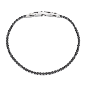 Bracciale Amen Tennis in Acciaio con Zirconi Neri 2,5 mm