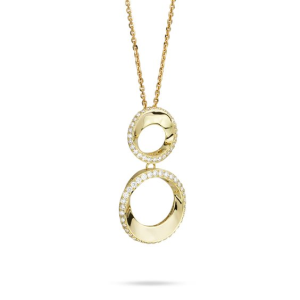 Collana Boccadamo Caleida cerchi dorati e zirconi bianchi