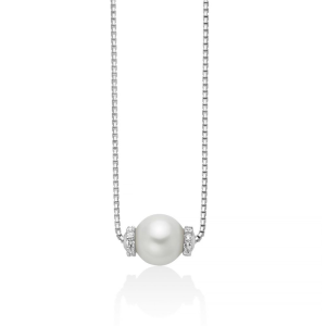 Collana Miluna Eva con perla Oriente passante in argento