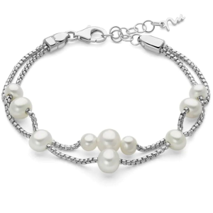 Bracciale Miluna Miss Italia 2 fili Perle e Argento
