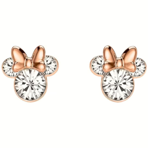 Orecchini Disney Minnie Mouse Cristalli Bianchi rosè gold