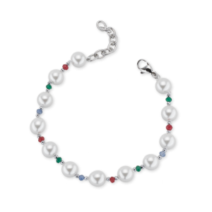 Bracciale Sovrani Perle di Maiorca e cristalli multicolor