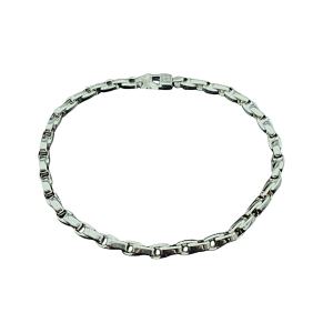 Bracciale Oro 18kt Uomo Maglia tubolare vuota oro bianco