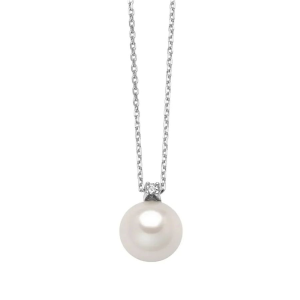 Collana Miluna in oro 9kt perla 7-7,5 mm diamante