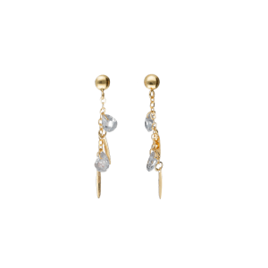 Orecchini Oro 18 kt pendenti con cristalli