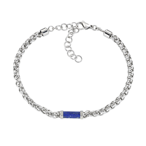 Bracciale Amen Catena a Corda con Agata Blu Centrale