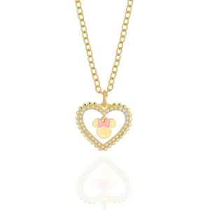 Collana Disney Minnie Mouse Dorata a Cuore