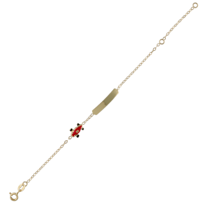 Bracciale Oro 18 kt Bimbo targhetta con macchinina