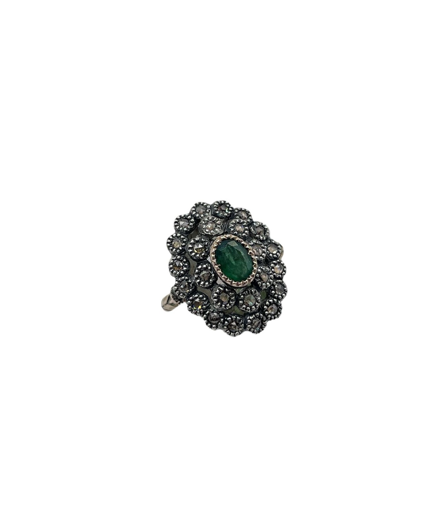 -oro-stile-antico-anello-anello-9kt-toppa-smeraldo-con-brillanti