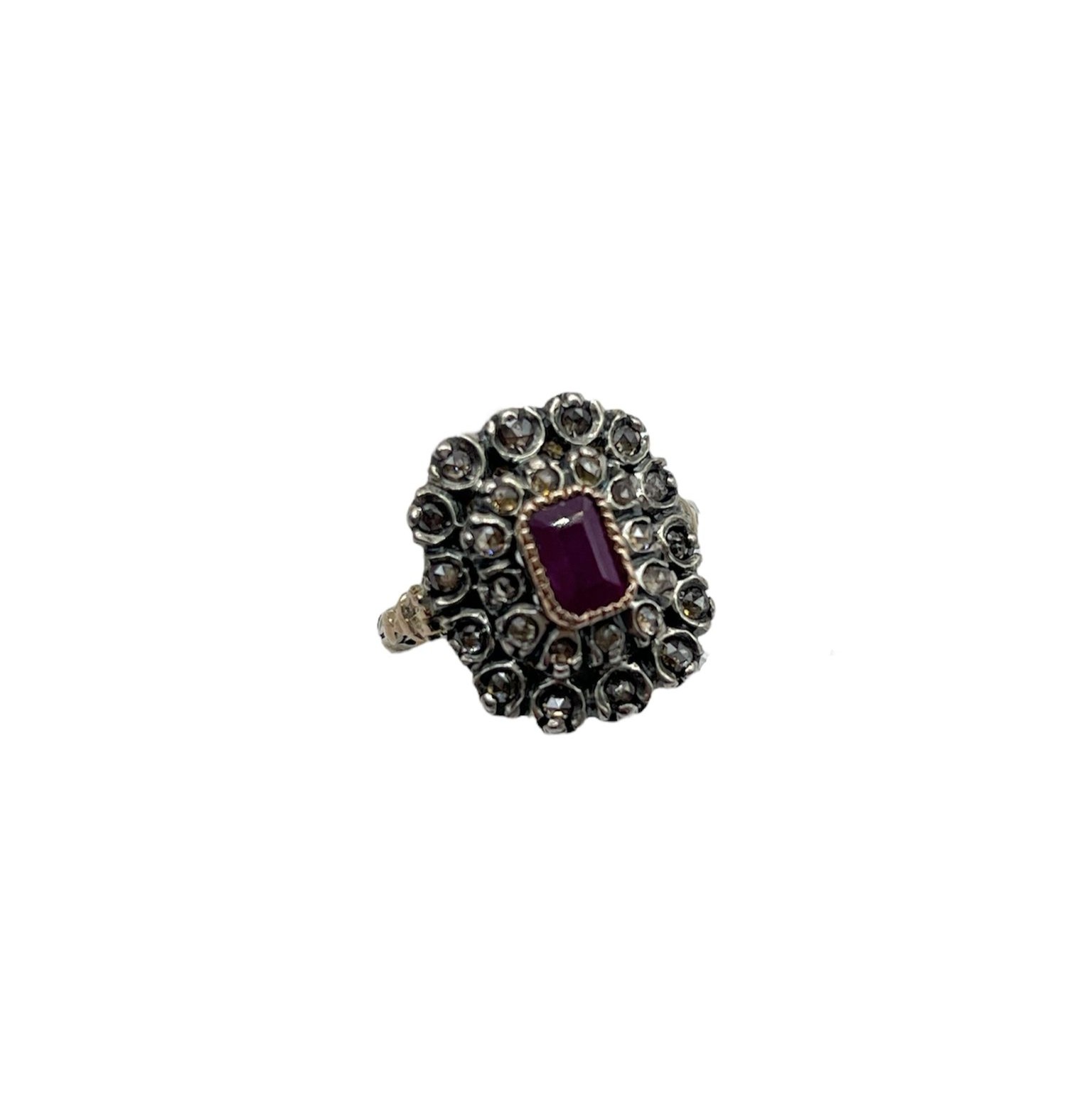 -oro-stile-antico-anello-anello-9kt-toppa-rubino-con-brillanti